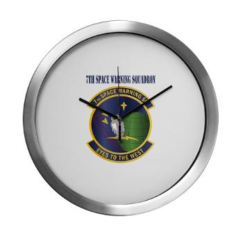 7SWS - M01 - 03 - 7th Space Warning Squadron With Text - Modern Wall Clock